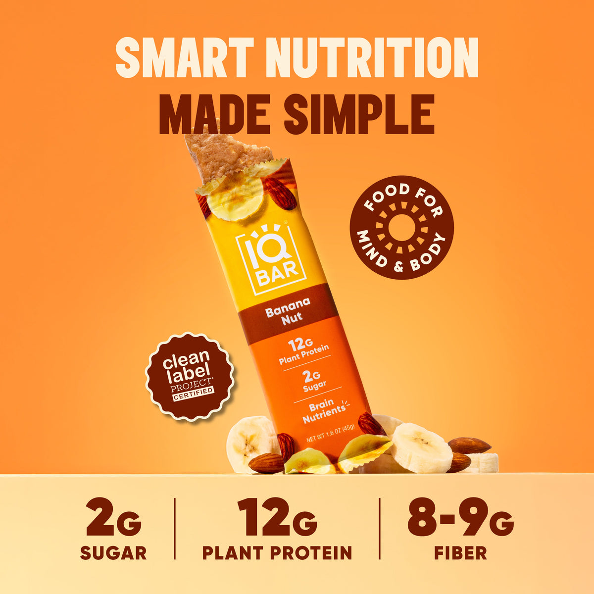 IQBAR Protein Bars Variety Pack – Almond Butter Chip & Banana Nut (24 Bars)