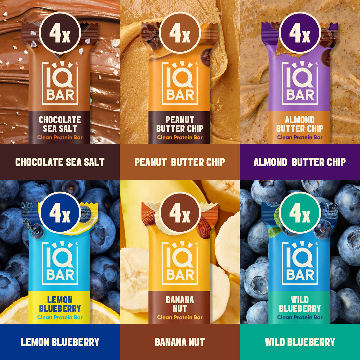 IQBAR Chocolate Lovers & Fruit Lovers Protein Bar Variety Pack