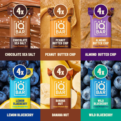 IQBAR Chocolate Lovers & Fruit Lovers Protein Bar Variety Pack