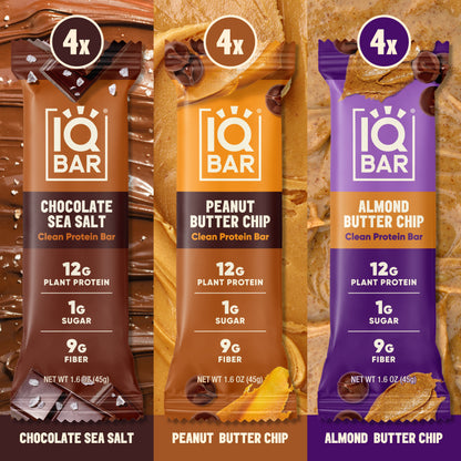IQBar Chocolate Lovers Variety Pack – Protein & Nutrient Bars (12 Bars)