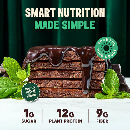 IQBar Chocolate Mint Chip – Protein & Nutrient-Rich Energy Bar (12-Pack)