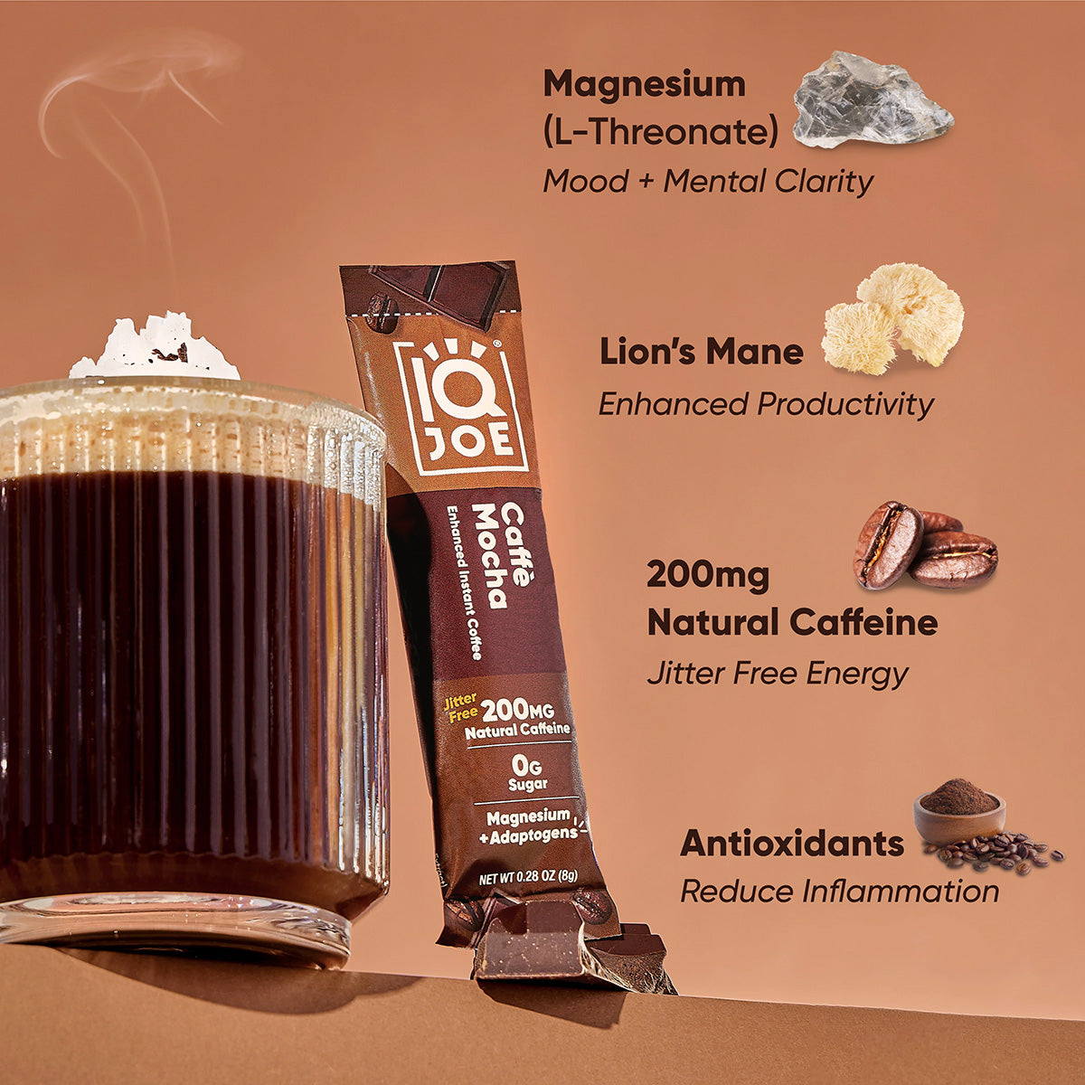 IQJOE Caffè Mocha Instant Coffee Sticks (40ct)