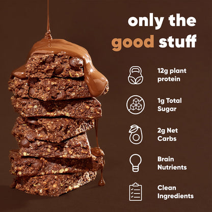 IQBAR Chocolate Sea Salt — Protein-Packed Energy Bars (12-Pack)