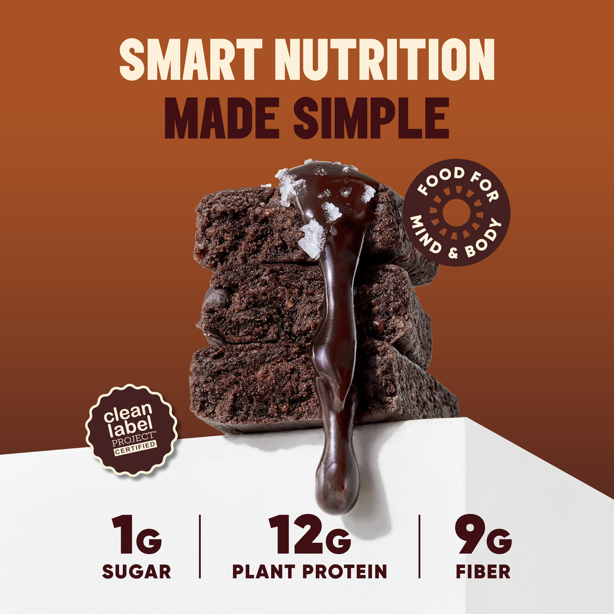 IQBAR Chocolate Sea Salt — Protein-Packed Energy Bars (12-Pack)