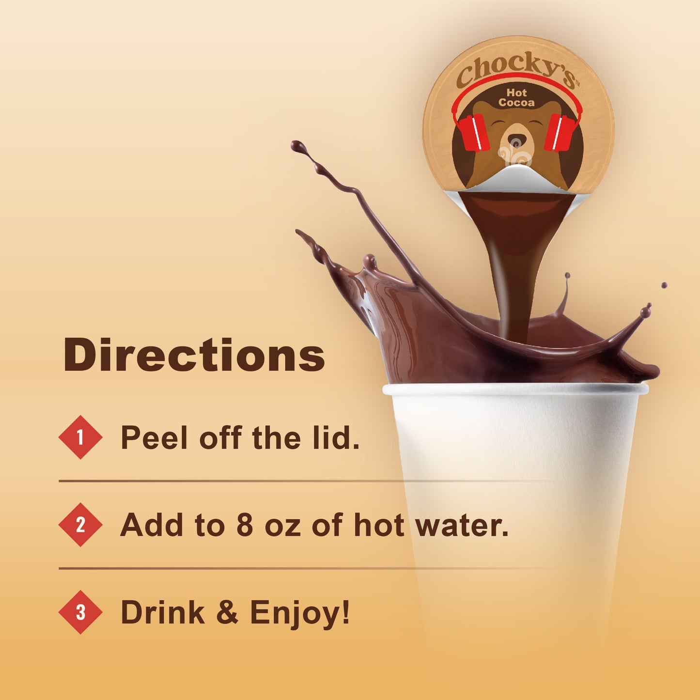 Chocky's Hot Cocoa Made with Real Milk Pods