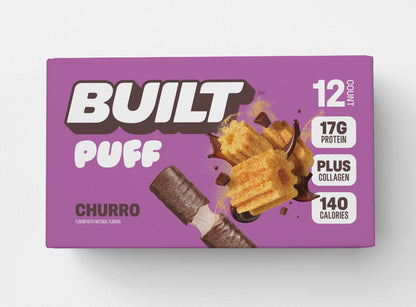 Built Churro Puffs Protein Bars – 12 Count Box