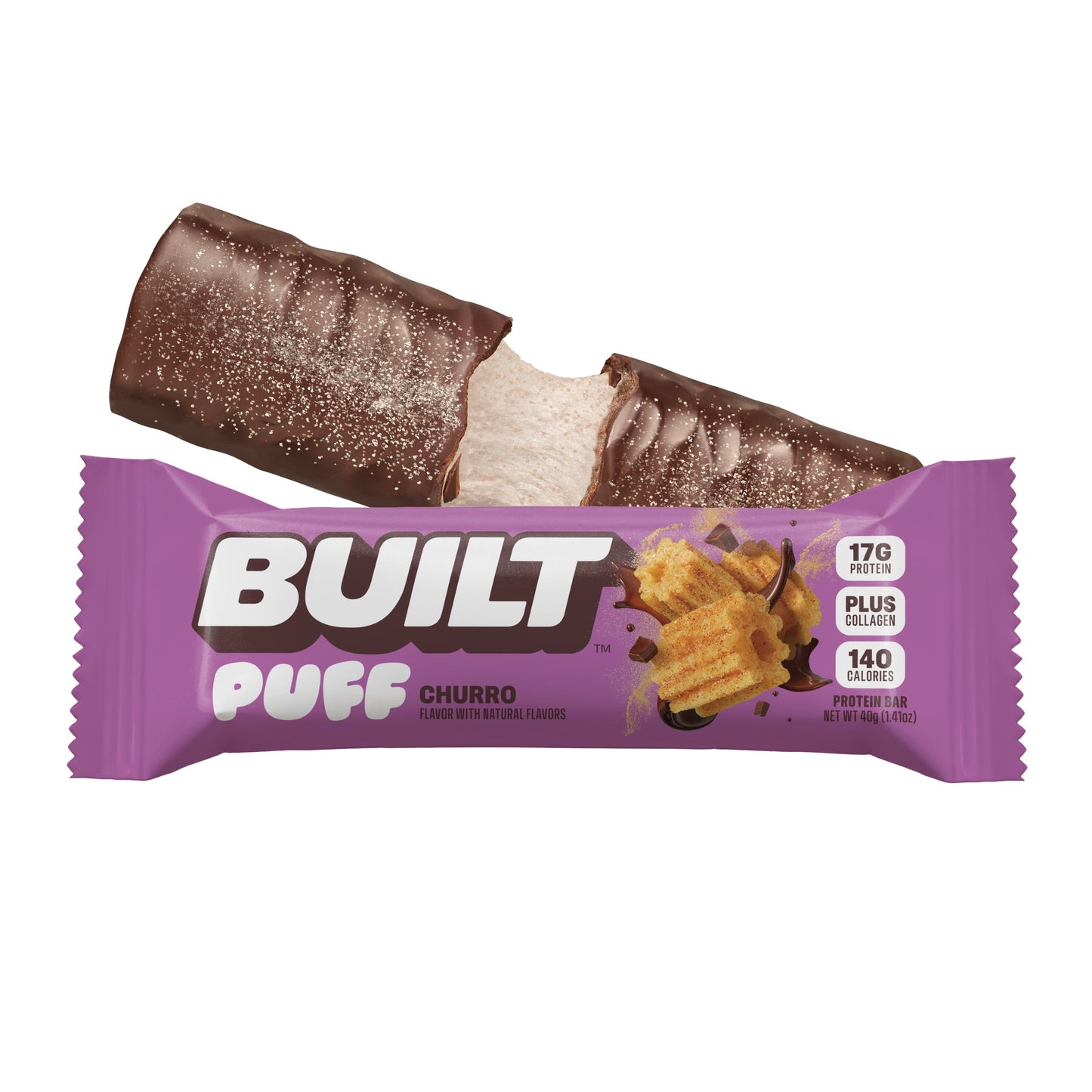 Built Churro Puffs Protein Bars – 12 Count Box