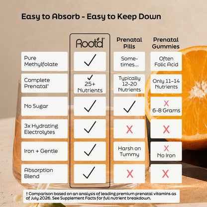 Root'd Essential Prenatal Nutrition + Electrolytes with DHA