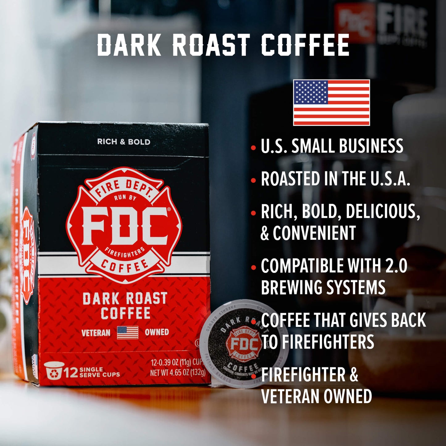 Fire Dept Coffee Dark Roast Pods