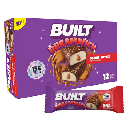 BUILT Dreamwich Cookie Butter Protein Bar (12 Count)