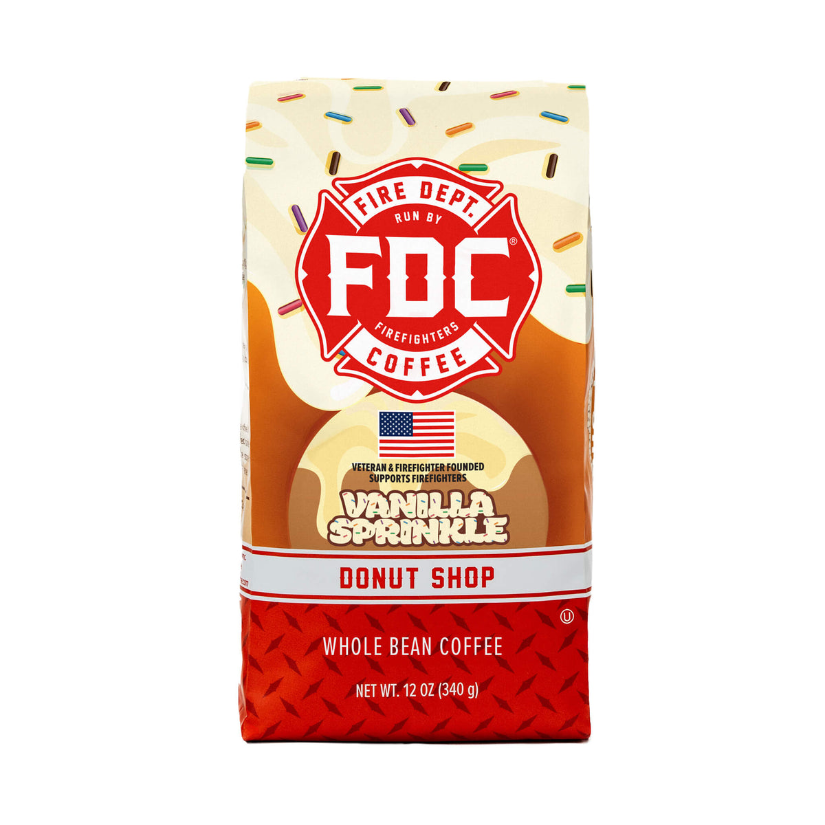 Fire Department Coffee Vanilla Sprinkle Donut Coffee