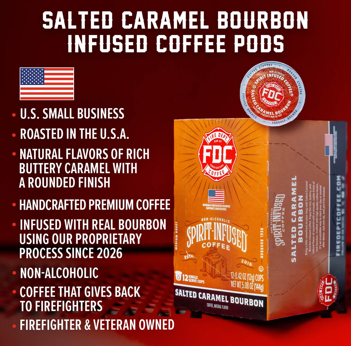 Fire Department Coffee Salted Caramel Bourbon Infused Coffee Pods