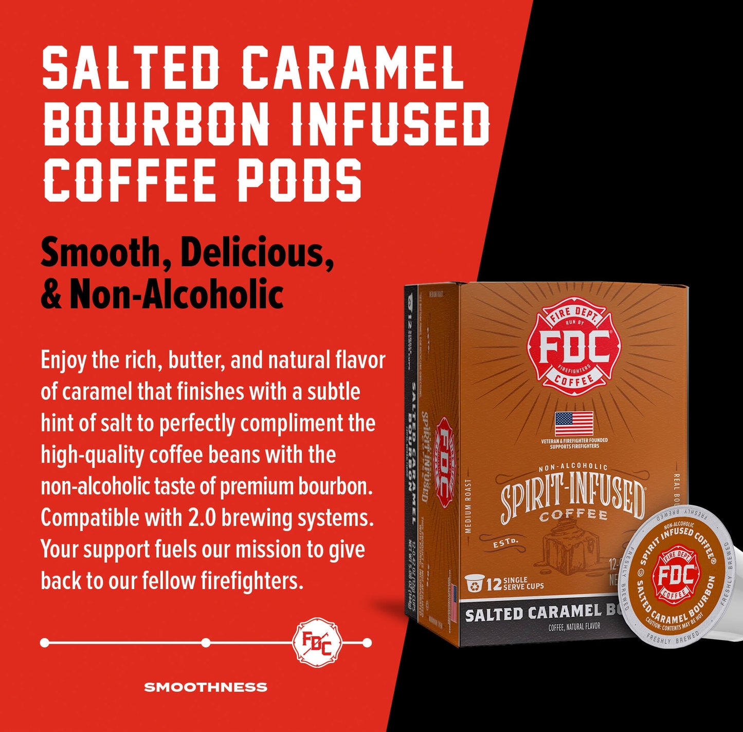 Fire Department Coffee Salted Caramel Bourbon Infused Coffee Pods