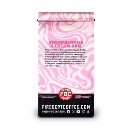 Fire Department Coffee Strawberries & Cream Rum Infused Coffee – Ground & Whole Bean