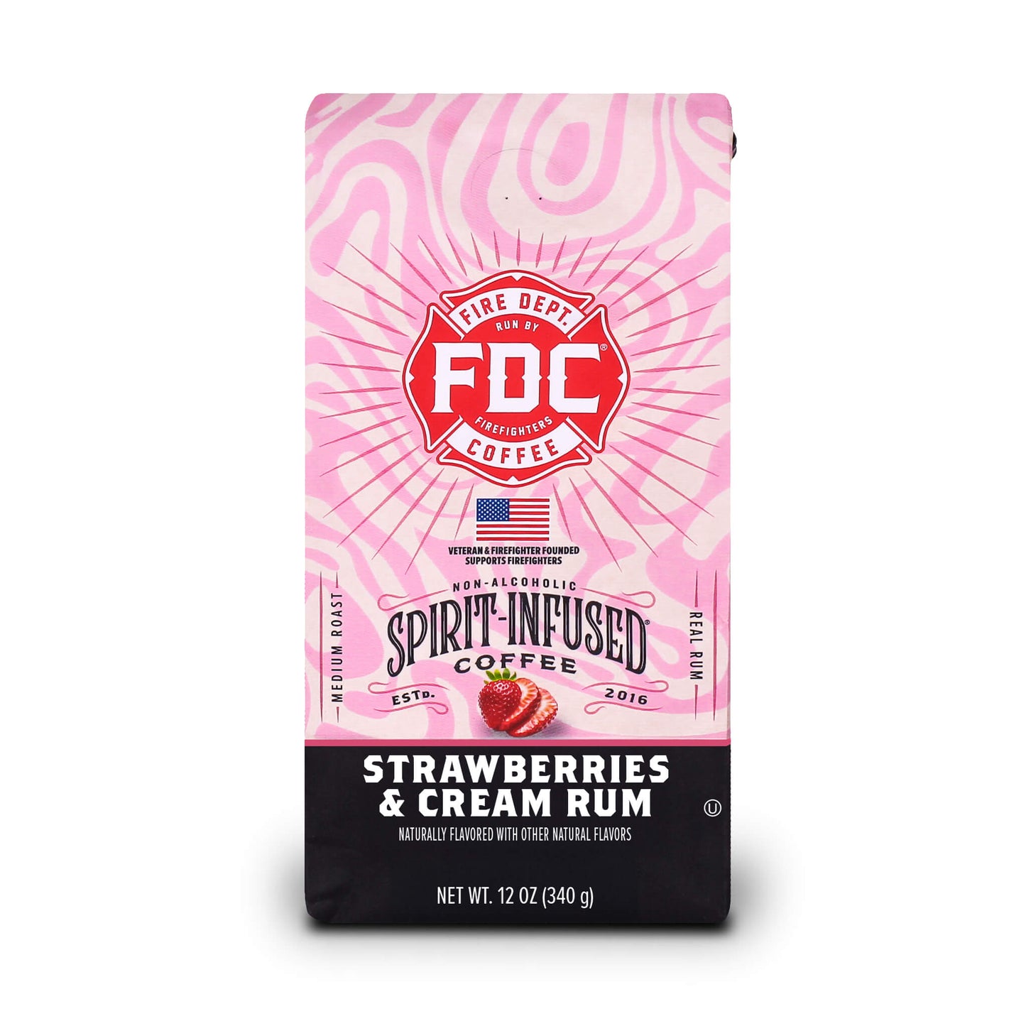 Fire Department Coffee Strawberries & Cream Rum Infused Coffee – Ground & Whole Bean