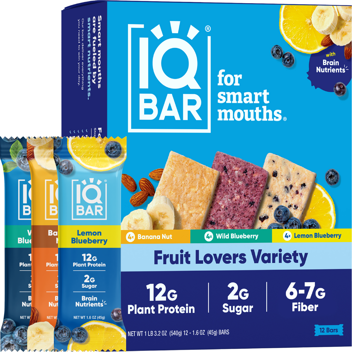 Fruit Lovers Variety Pack | IQBAR Plant Protein Bars Low Carb