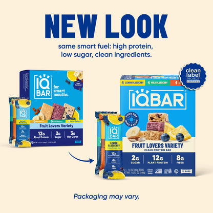 Fruit Lovers Variety Pack | IQBAR Plant Protein Bars Low Carb