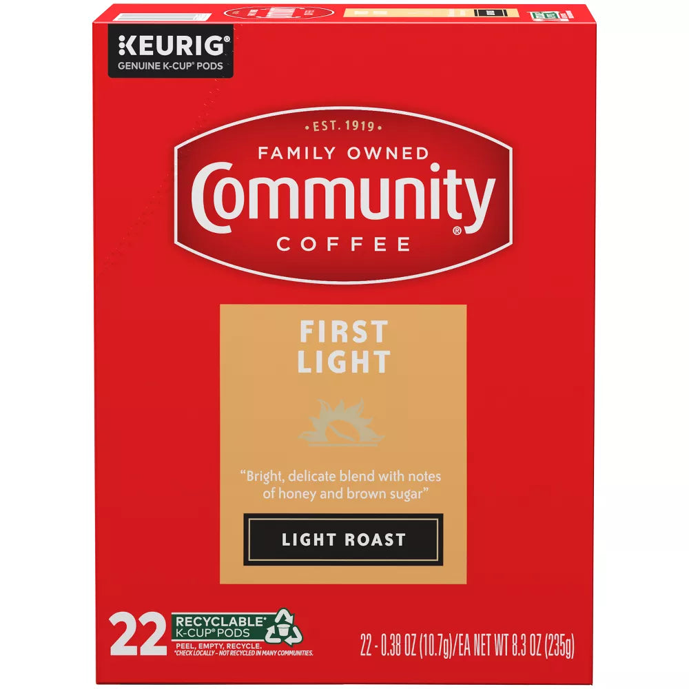 Community Coffee First Light Roast Coffee K-Cup Pods