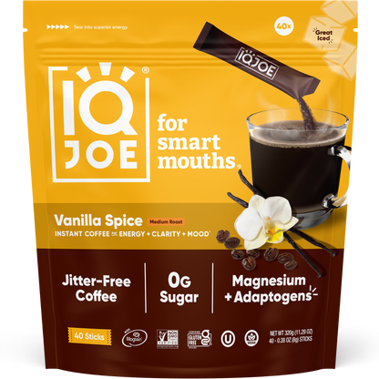 IQJOE Vanilla Spice Instant Coffee Sticks – 40 Count