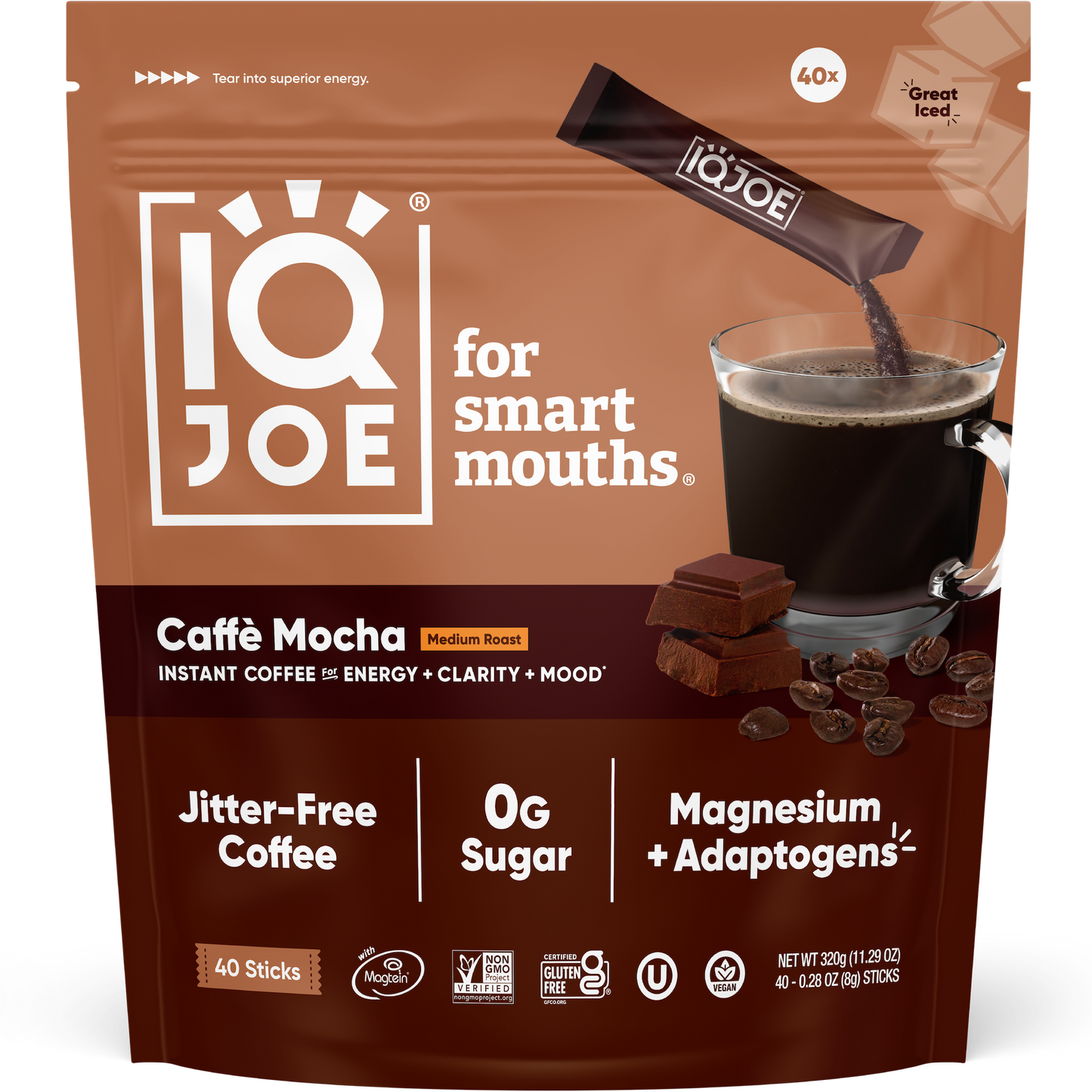 IQJOE Caffè Mocha Instant Coffee Sticks (40ct)