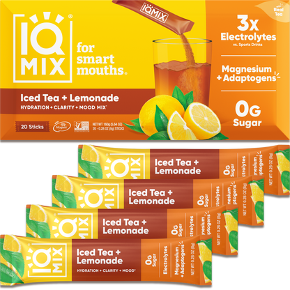 IQ Mix Iced Tea Lemonade | 20 Sticks – Hydrating Electrolyte Mix
