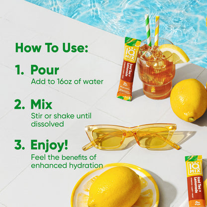 IQ Mix Iced Tea Lemonade | 20 Sticks – Hydrating Electrolyte Mix