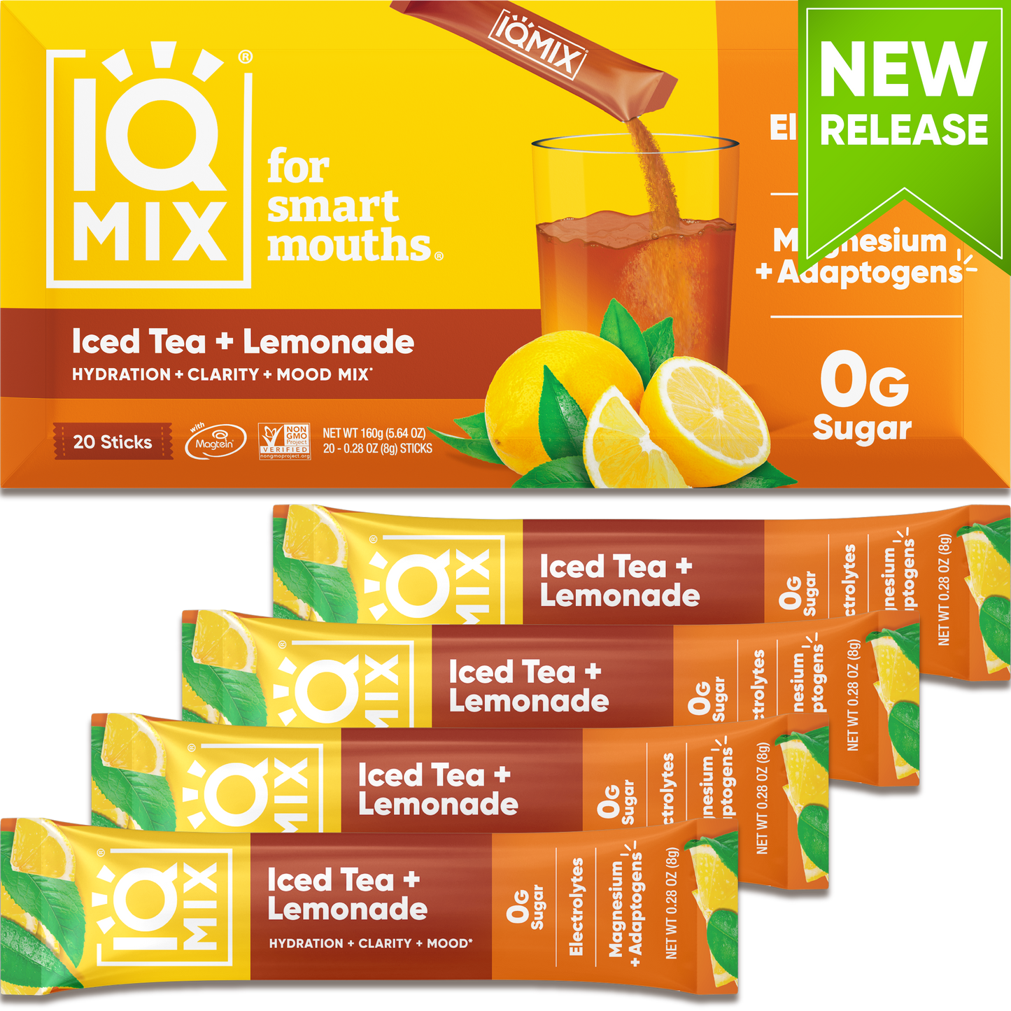 IQ Mix Iced Tea Lemonade | 20 Sticks – Hydrating Electrolyte Mix