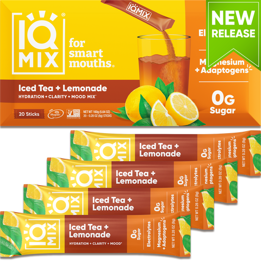 IQ Mix Iced Tea Lemonade | 20 Sticks – Hydrating Electrolyte Mix