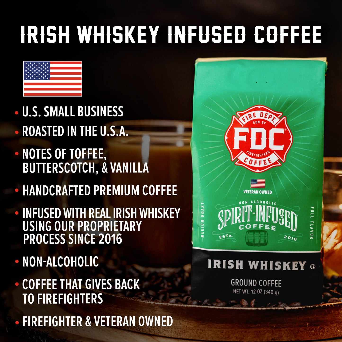 Fire Department Coffee Irish Whiskey Infused Coffee