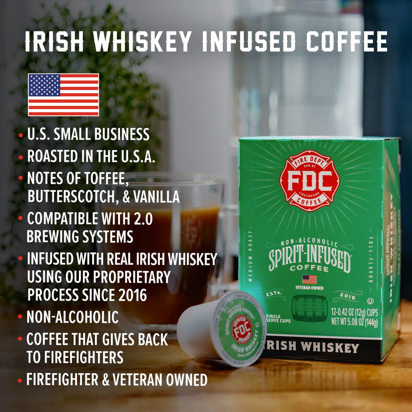 Fire Department Coffee Irish Whiskey Infused Coffee Pods