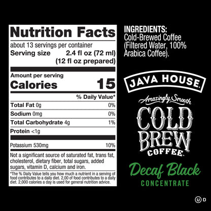 Java House Decaf Cold Brew 4:1 Concentrate