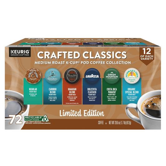 Keurig Crafted Classics Variety Pack K-Cup Pods  72 Count
