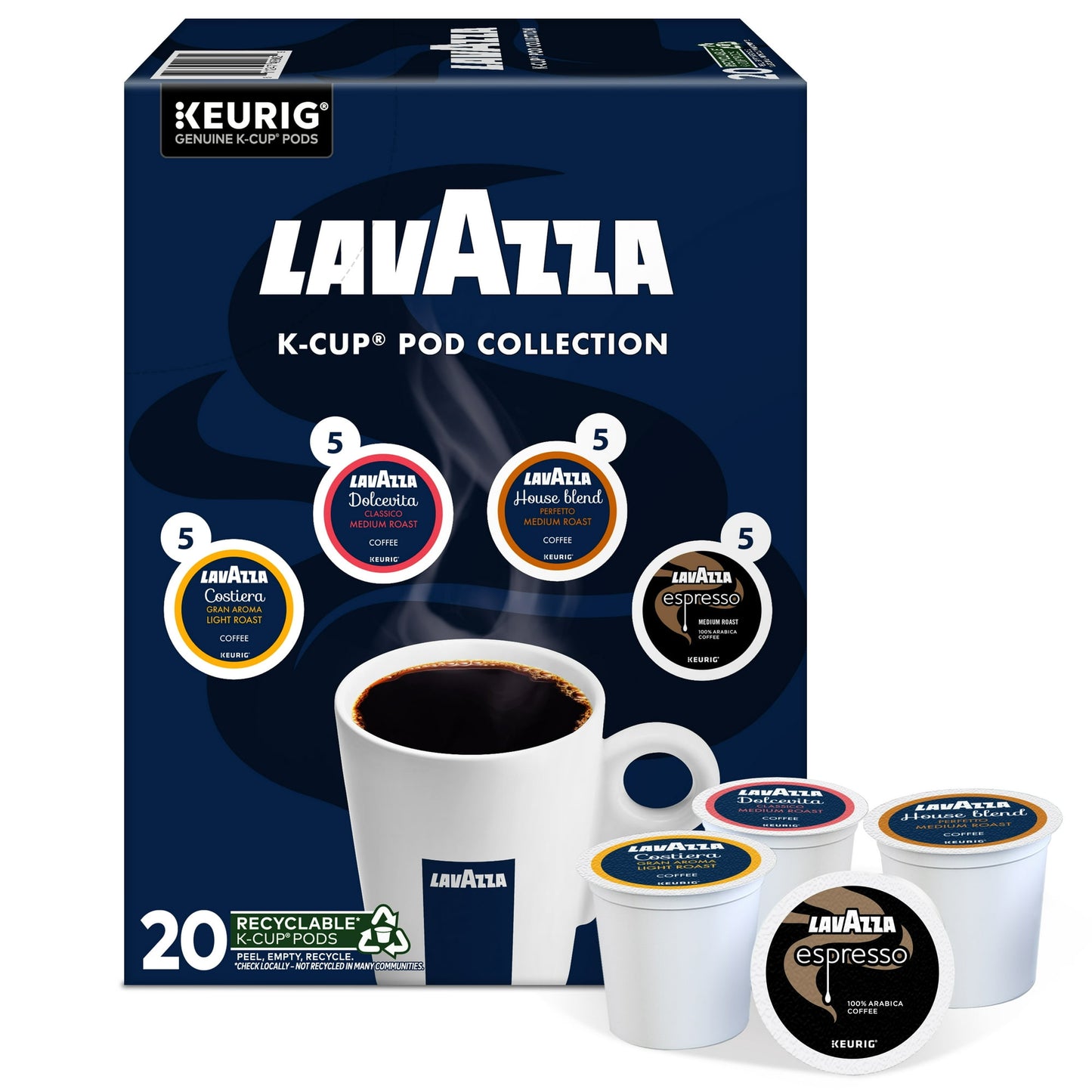 Lavazza Variety Pack Light & Medium Roast K-Cup Coffee Pods