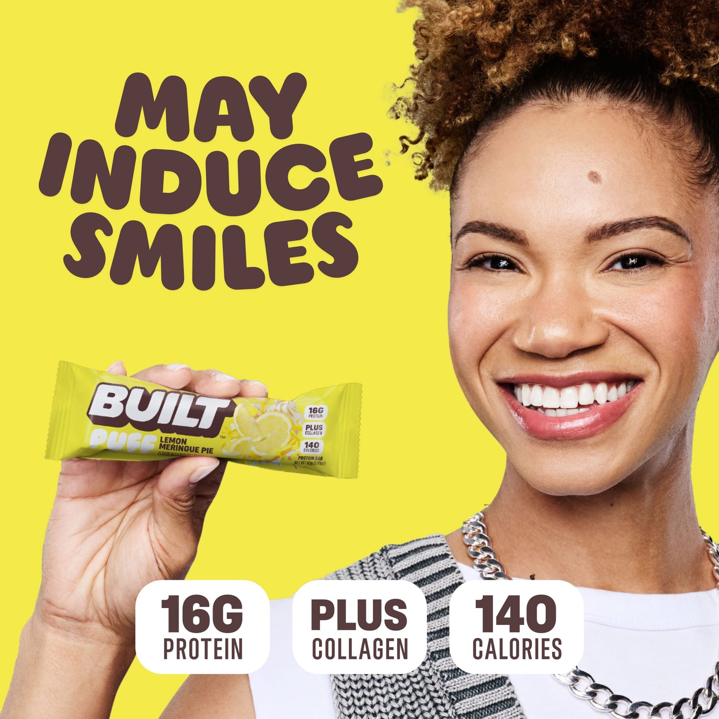 Lemon Meringue Pie Puff Protein Bar | Built High Protein Snack