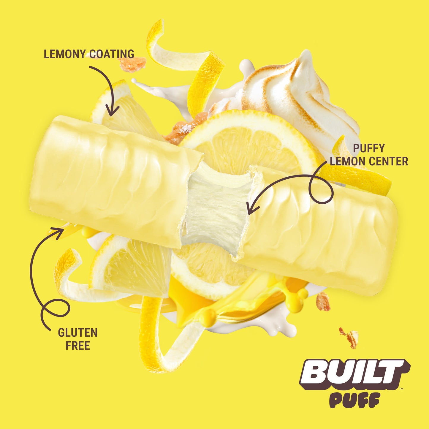 Lemon Meringue Pie Puff Protein Bar | Built High Protein Snack