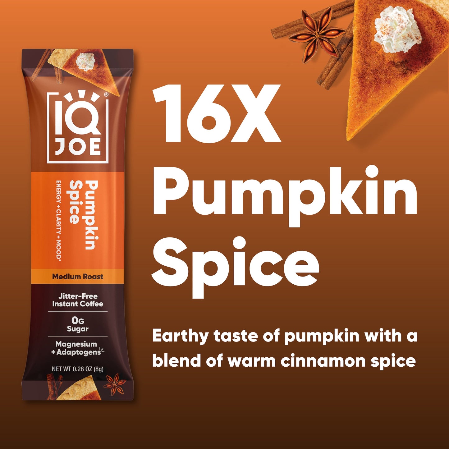 IQJOE Pumpkin Spice Instant Coffee Mix Sticks