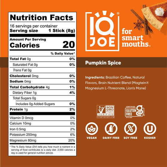 IQJOE Pumpkin Spice Instant Coffee Mix Sticks