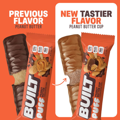 Peanut Butter Cup Puff Protein Bar | Built High Protein Snack