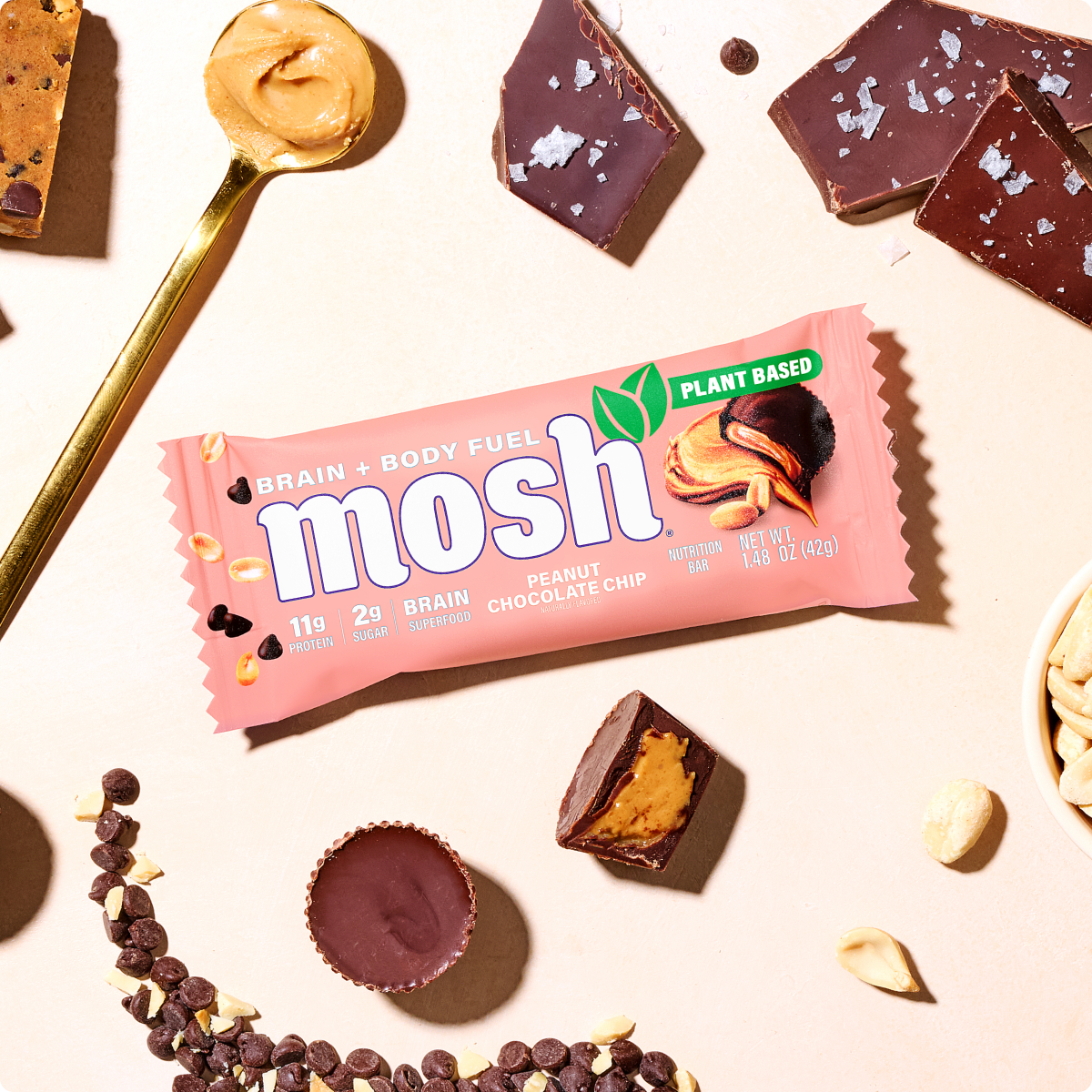 Mosh Peanut Chocolate Chip Protein Bars