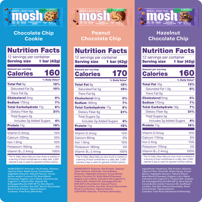 MOSH Plant Powered Variety Pack Protein Bars – 15 Pack