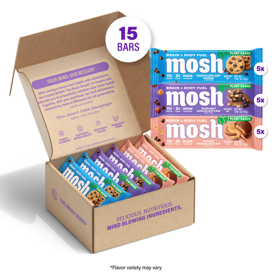 MOSH Plant Powered Variety Pack Protein Bars – 15 Pack