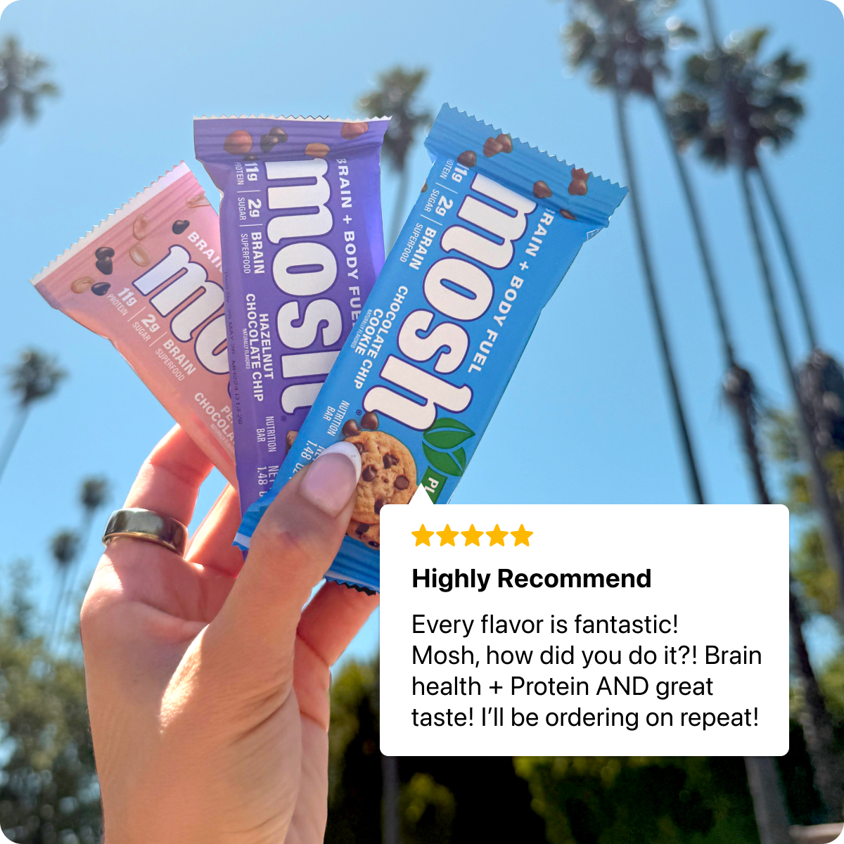 MOSH Plant Powered Variety Pack Protein Bars – 15 Pack