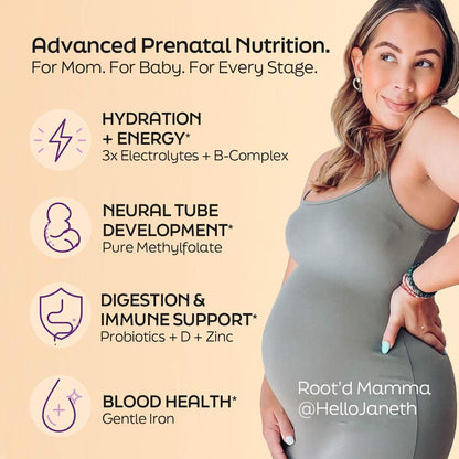 Root'd Essential Prenatal Nutrition + Electrolytes with DHA