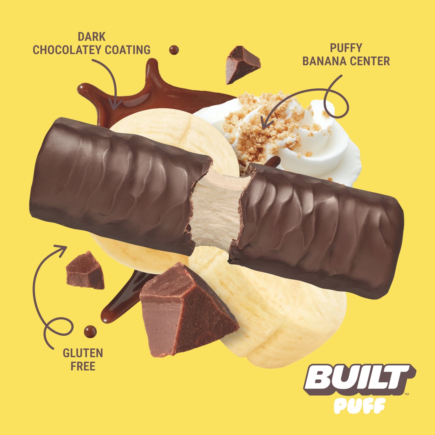 Built Banana Cream Pie Puff Protein Bar – 12 Count Box