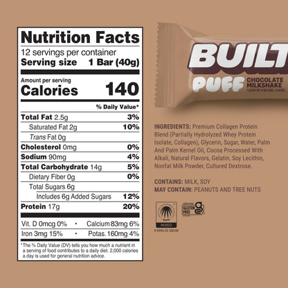 Built Creamy Milk Chocolate Puff Protein Bar