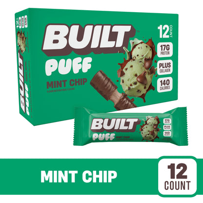 Mint Chip Puff Protein Bar – High-Protein Mint Chocolate Flavor