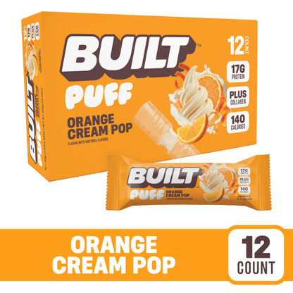 Orange Cream Pop Puff Protein Bar | Built High Protein Snack