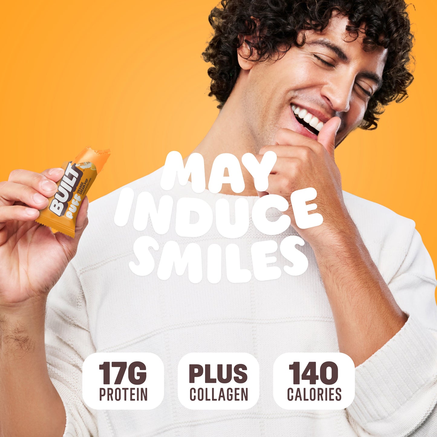 Orange Cream Pop Puff Protein Bar | Built High Protein Snack