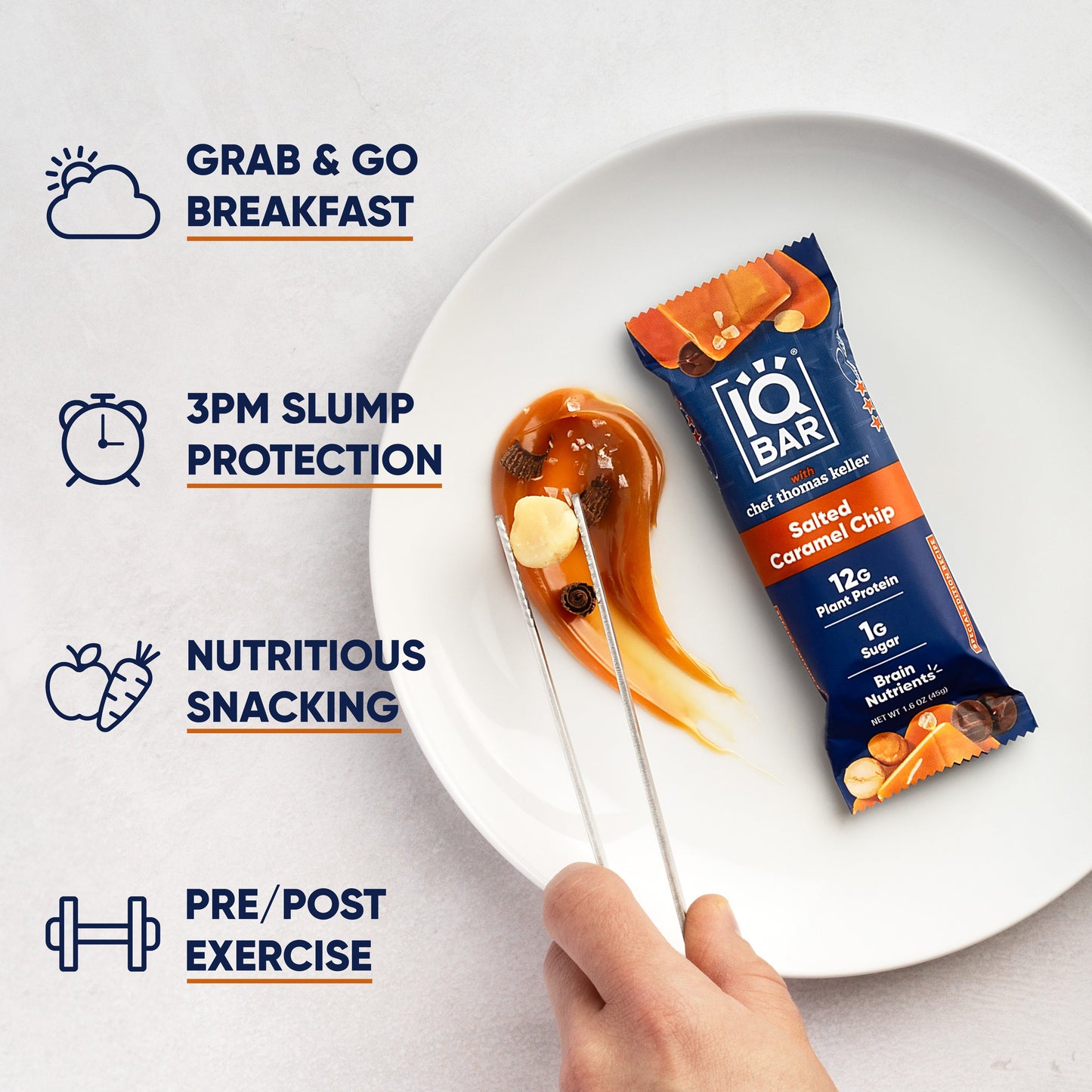 IQBAR Salted Caramel Chip — Protein-Packed Energy Bars (12-Pack)