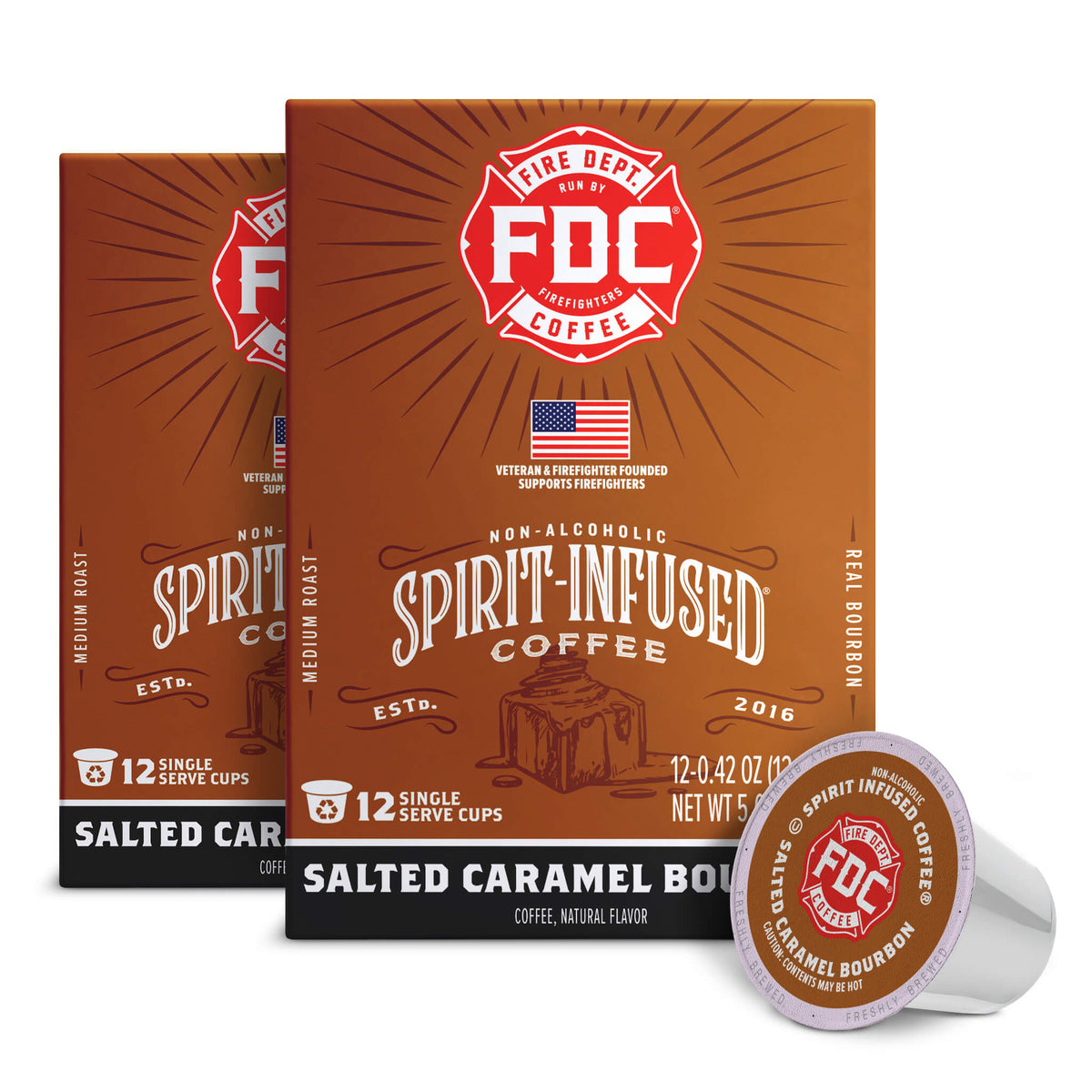 Fire Department Coffee Salted Caramel Bourbon Infused Coffee Pods